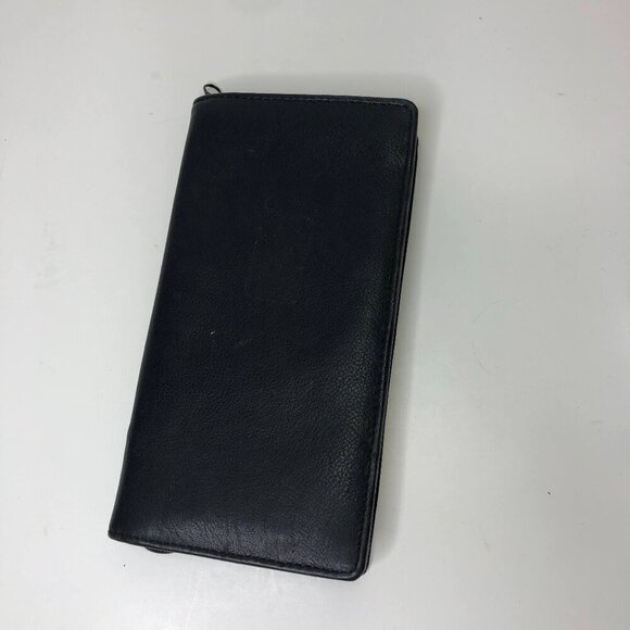 Genuine Leather Long Credit Card Travel Zippy Wallet - Picture 1 of 5